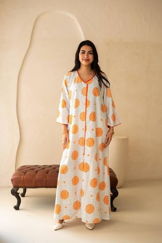 جلابية واسعة بخامة قطنية ناعمة SM - 71