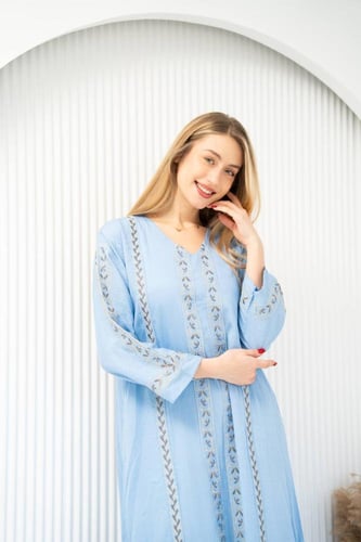 جلابيات أفندينا الفاخرة الصيف صار أشيك مع S M - 6