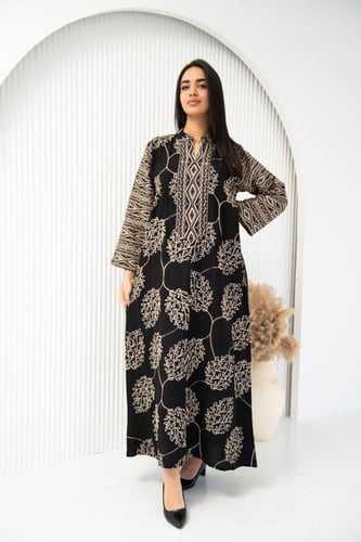 جلابية كتان تفاصيلها تحكي ذوقك قبل ما تتكلمين SM -...