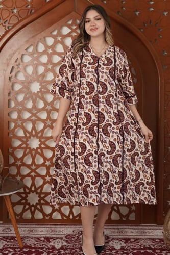 جلابية ميدي مشجرة – بإطلالة خفيفة وعصرية