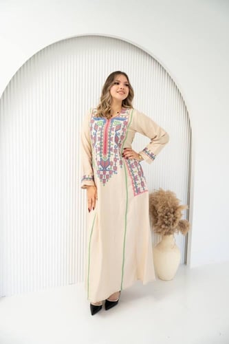 جلابية كتان صيفية تناسب اجواء الصيف SM - 3