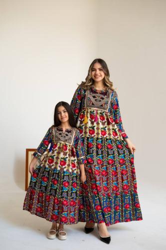 جلابية شالكي,واسعة بنقشة تقليدية ولمسه عصرية SM -...