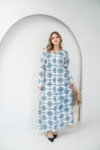 جلابية فخمة بتفاصيل مطرزة وتتميز بتطريز ناعم SM -...