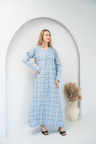 جلابية فخمة بتفاصيل مطرزة وتتميز بتطريز ناعم SM -...