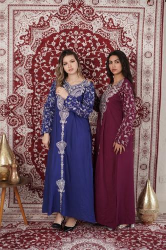 جلابية مطرزة فاخرة بتصميم ملكي ولمسة عصرية SM -83