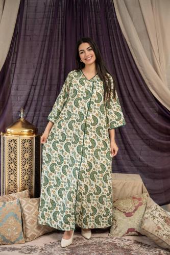 جلابية كتان مشجرة تصميم حصري يناسب كل المناسبات SM...