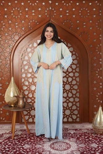 جلابية نسائية مطرزة كاملة – خيارك للذوق العالي SM...