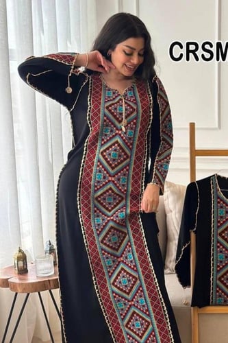 جلابية ملكي فاخر كريب طبي A-129