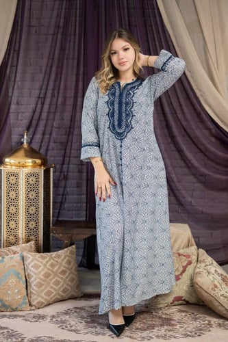 جلابية جاكار مشجرة بستايل عصري SM -52