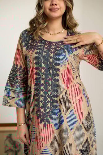 جلابية مشجرة راقية بنقشة طبيعية مميزة SM - 70