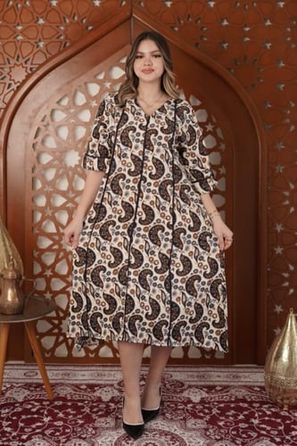 جلابية ميدي مشجرة – بإطلالة خفيفة وعصرية