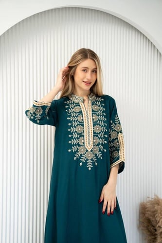 جلابية مطرزة فاخرة خفيفة جمال الموديل يليق بك SM -...