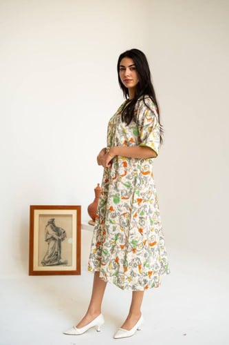 جلابية ميدي مشجرة – الراحة والأناقة لجلسات البيت S...