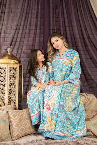 جلابية أم بنت مشجرة بستايل عصري SM -43