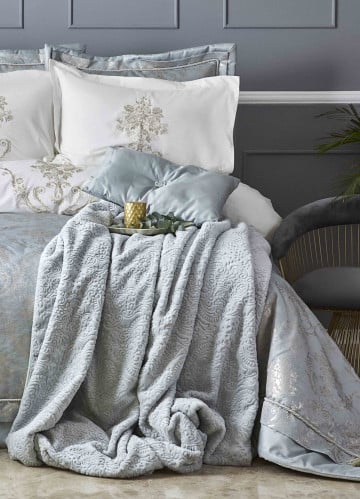 طقم مفارش عرائس كينج سايز Mihrimah أزرق