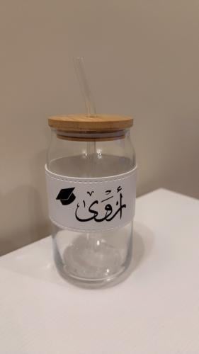 الطباعة على الجلد في الاكواب الزجاج + استكرات قهوة...