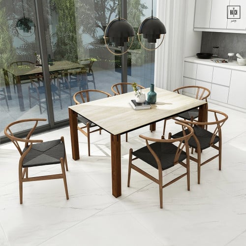 طاولة طعام (H2-75M) نوع السطح Geo Crema