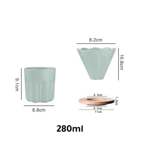 طقم كوب و قمع تقطير سيراميك