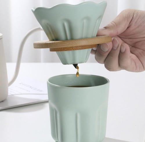 طقم كوب و قمع تقطير سيراميك