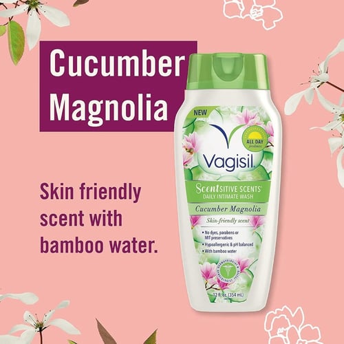 غسول يومي للمناطق الحساسة برائحة الخيار وماغنوليا...