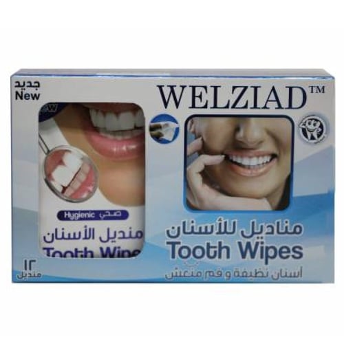 مناديل تنظيف الاسنان توث وايبس من ويلزيد 12 حبه