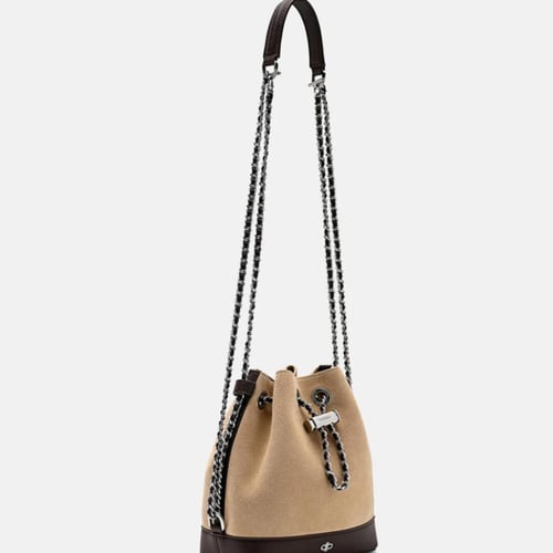 Suede Mini Bucket Bag - Multi