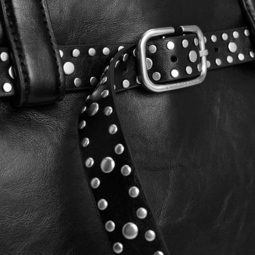 Victoria Studded Belted Trapeze Bag