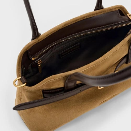 Victoria Recycled Suede Belted Elongated Bag