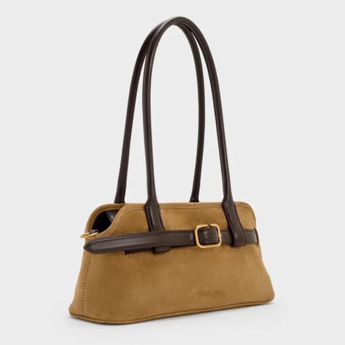 Victoria Recycled Suede Belted Elongated Bag
