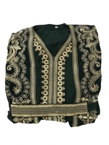 جلابية سهرات مطرزة قطعتين