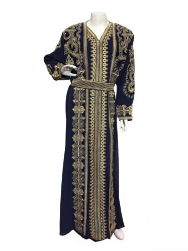 جلابية سهرات مطرزة قطعتين