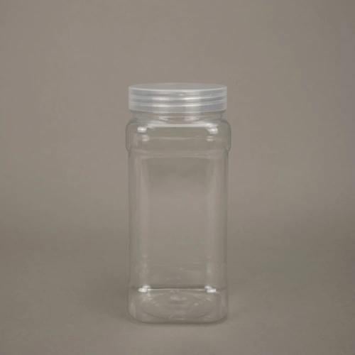 برطمان مربع 400 مل غط ملاحه شفاف@