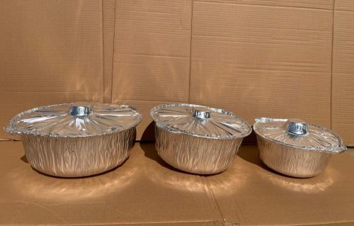 قدور المنيوم قصدير مع الغطاء @