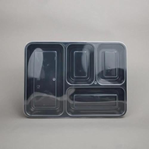 مقسم 4 مستطيل اسود غطاء شفاف 12 ح#@