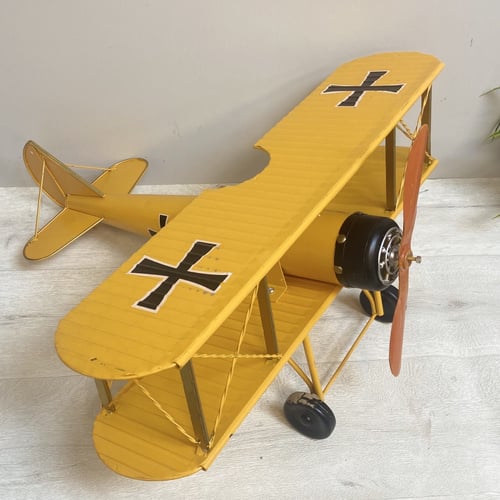 ديكور طيارة شراعية حديد انتيك صفراء