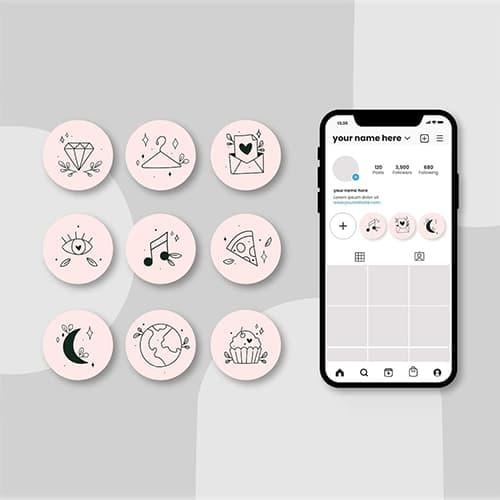 تصميم أيقونات هايلايت إنستقرام