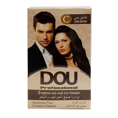 مسحوق صبغ الشعر والحواجب من دو-بني غامق
