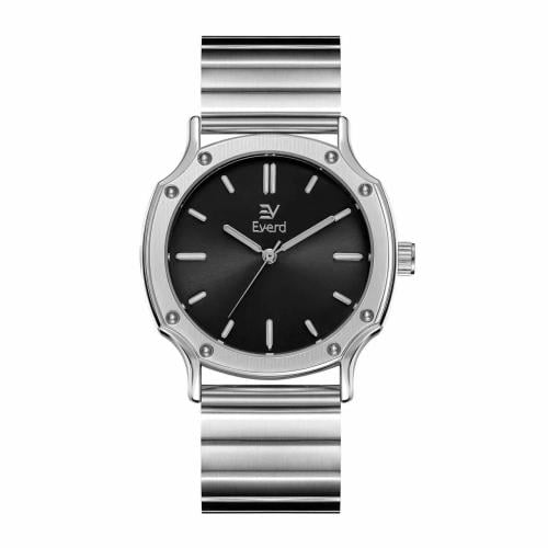 ساعه رجاليه ماركة ايفرد فضي ميناء اسود