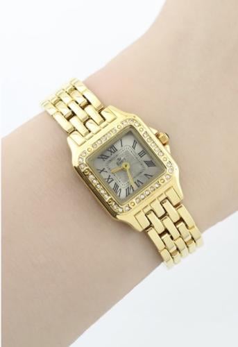 ساعه نسائية ماركة ايفرد ذهبي ميناء رمادي