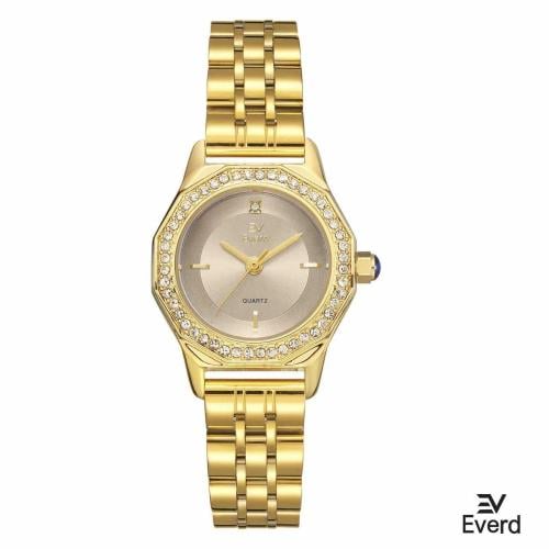 ساعه نسائية ماركة ايفرد ذهبي ميناء رمادي