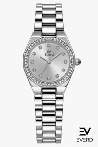 ساعه نسائية ماركة ايفرد فضي ميناء ابيض