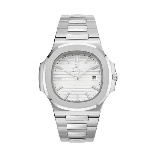 ساعه رجالي ماركة ايفرد فضي ميناء ابيض