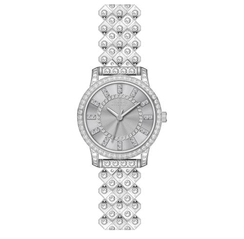 ساعة مناسبات نسائية ماركة بروشا فصوص فضي ميناء