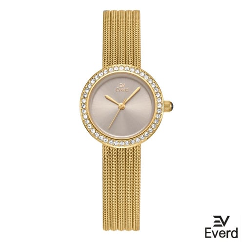 ساعه نسائية ماركة ايفرد ذهبي ميناء رمادي