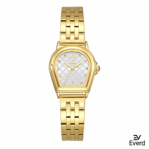 ساعه نسائية ماركة ايفرد ذهبي ميناء ابيض