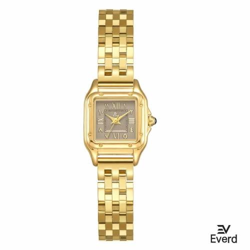 ساعه نسائية ماركة ايفرد ذهبي ميناء رمادي