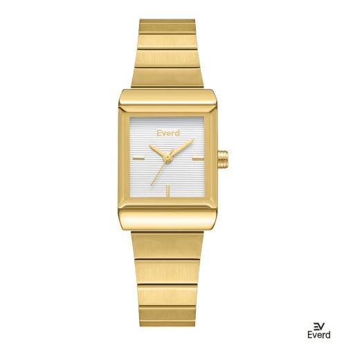 ساعه نسائية ماركة ايفرد ذهبي ميناء ابيض