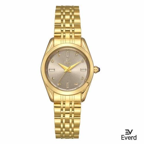 ساعه نسائية ماركة ايفرد ذهبي ميناء رمادي