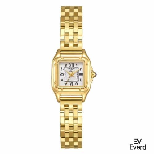 ساعه نسائية ماركة ايفرد ذهبي ميناء ابيض