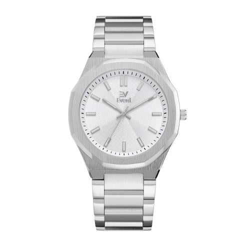 ساعه رجالي ماركة ايفرد فضي ميناء ابيض